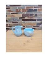 Vintage Wade Sugar Creamer Set, Golden Turquoise Bramble England - £27.03 GBP