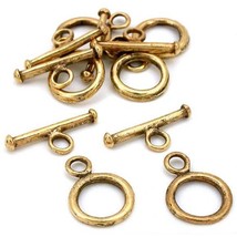 Plated Toggle Clasps Parts 13mm, Pack of 6 or 12, Gold, Silver or Copper Plated - £5.87 GBP