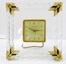 1940s New Haven Murano Twisted Glass and Brass Desk Clock - $123.75