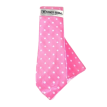 Stacy Adams Men&#39;s Tie Hanky Set Pink White Polka Dots 100% Microfiber 3.5&quot; Wide - £17.57 GBP