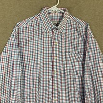 Peter Millar Shirt Men Large Tattersall Nanoluxe Easy Care Button Up Lon... - $24.30