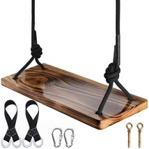 Tree Swing Seat,Atfwel Carbonized Hanging Swing Seat With Adjustable Rop... - £55.12 GBP
