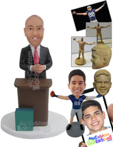 Personalized Bobblehead Teacher Giving A Lecture Wearing Suit With Coat - Career - £139.06 GBP