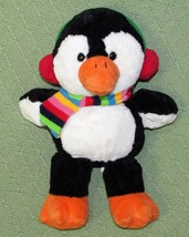 11&quot; Kids Of America Winter Penguin Plush Stuffed Animal Scarf Ear Muffs Holiday - £8.60 GBP