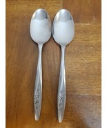 Superior Radiant Rose (2) Oval Soup Dessert Spoons Stainless Flatware US... - $72.69 MXN
