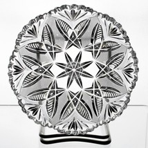 American Brilliant Crossed Ellipse &amp; Strawberry Diamond Dish, Antique ABP 5 3/4&quot; - £15.72 GBP