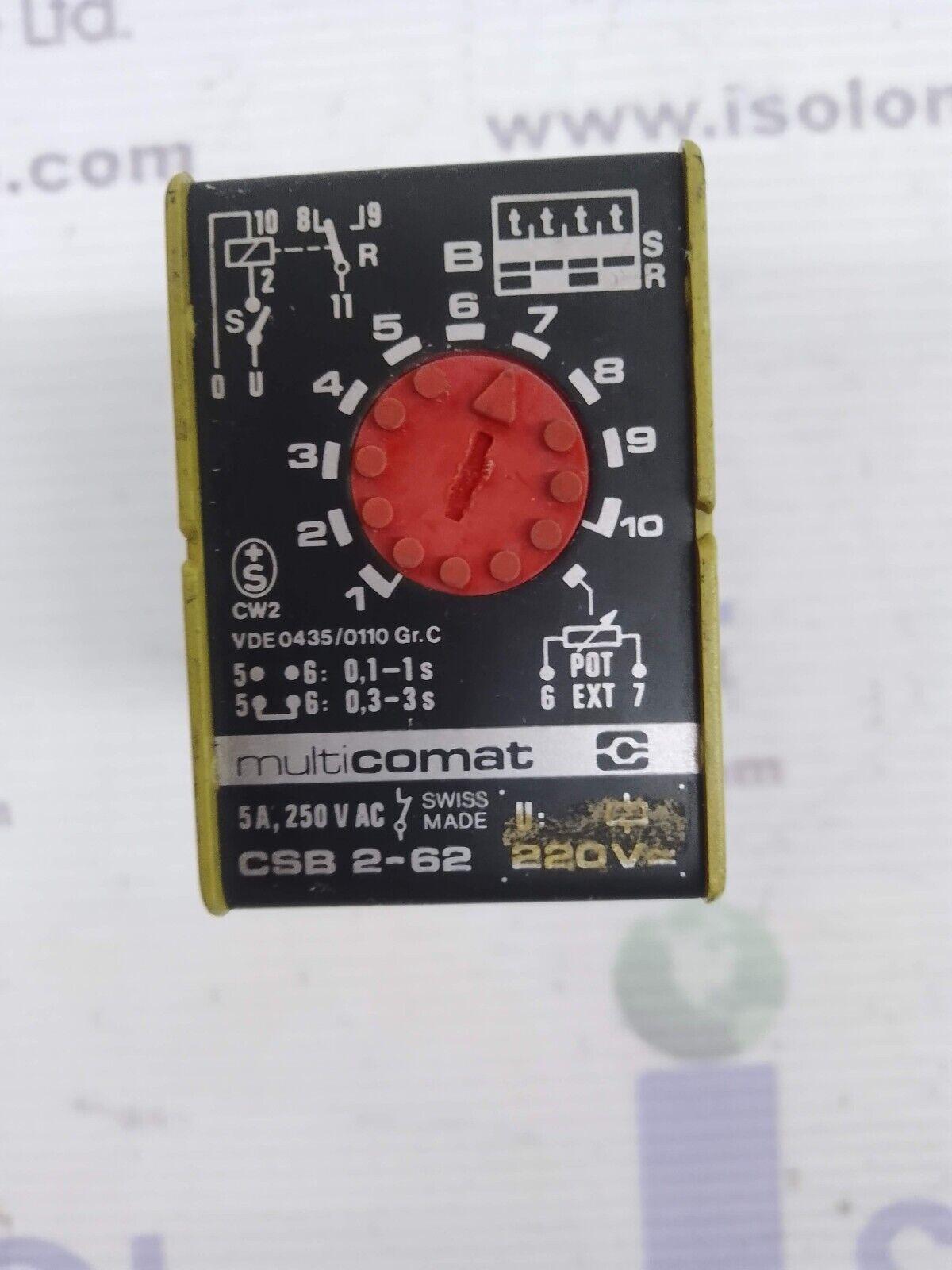 Multicomat CSB 2-62 Time Delay Relay - $23.32