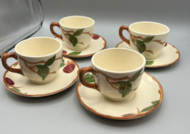 Cup Saucer Franciscan Apple  Pattern 4 Sets 1949-1953 Half Moon Stamp USA - £32.32 GBP