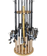 16 Fishing Rod Storage Rack Stand Wood Grain for Freshwater Fishing Pole... - £36.53 GBP
