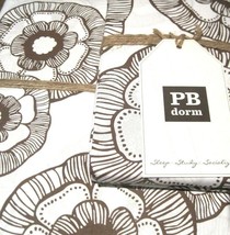 Pottery Barn Duvet Cover Twin + 1 Pillowcase Coffee PB Dorm Mini Fleur Organic - £45.80 GBP