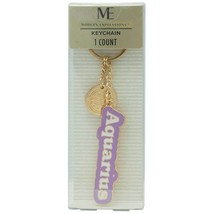 NEW Modern Expressions &quot;Aquarius&quot; Purple &amp; Gold 1 Count Keychain Metal 738440 - £7.92 GBP