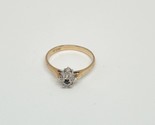 10K Yellow Gold Diamond Cluster Ring Black Gemstone Size 7 Engagement Je... - £95.83 GBP