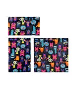 3 Piece Lunch Set Snack Bags KIds Small Med Large Choice Patterns Gym Zip - £8.72 GBP