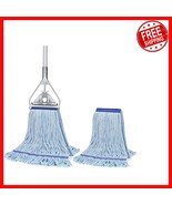 Extra-Large Mop Head &amp; Stainless Steel Handle – Industrial-Mop for All S... - $62.74 CAD