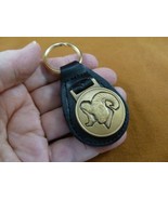 (MD50-D) RAM BIG HORN bighorn Sheep head BRONZE Medallion LEATHER KEY RING - £18.34 GBP