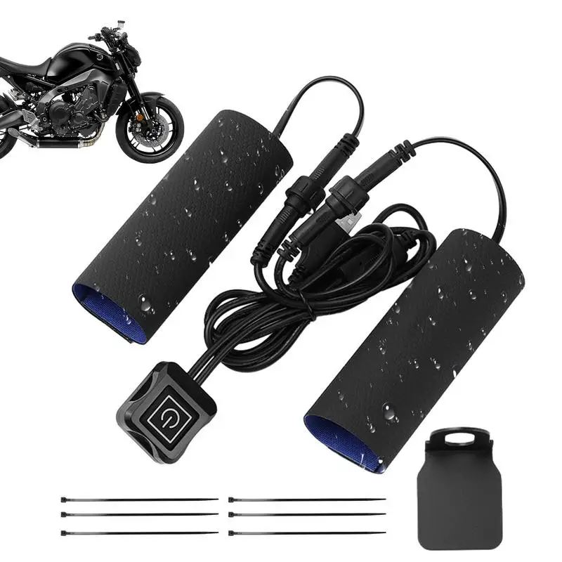 Motorcycle Heated Grips Electric USB Handbar Warmer Three Gear Adjustable Winter - £18.68 GBP+