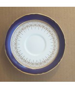 Royal Worcester England REGENCE Blue Porcelain Demitasse Saucer Fine Bon... - $50.76 CAD