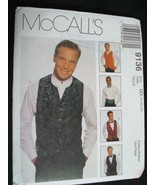 McCalls 9136 sewing pattern, mens vest bow tie cummerbund 40 42 44 MX Uncut - $9.00