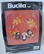 NEW Bucilla “Lil' Pilgrim” Felt Sequin Appliqué Thanksgiving Wreath Kit #40410 - $24.99