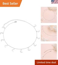 Chic Women&#39;s 13+3” Moon Choker Necklace in Sterling Silver - Special Occ... - $42.50