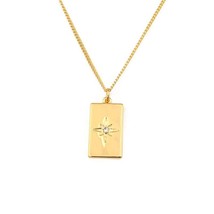 18K Gold Starsation Plate Charm Necklace  vermeil, Misomma, vinader, bold - £32.60 GBP