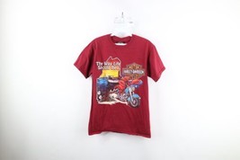 Vintage 90s Harley Davidson Mens Small Faded Spell Out Maine Lobster T-Shirt Red - £34.99 GBP