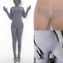 Plus Unisex Seamless Velvet Full Bodyhose bodystocking W Gloves Mask Anti-Hook  - £32.95 GBP