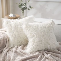  Pack of 2 Faux Fur Throw Pillow Covers Cushion Covers Luxury Soft Halloween Dec - £23.37 GBP