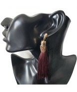 Fashion Jewelry Womens Gold Base Long Brown Tassel Dangle Bohemian Earri... - £15.72 GBP