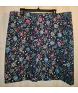 NEW WOMENS TALBOTS NAVY BLUE W/ FLORAL CORDUROY SKIRT  SIZE 18  -  NO SL... - €29,91 EUR