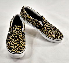 Vans Metallic Gold Black &quot;Suede&quot; Leopard Print Slip On Shoes Size US Jun... - £39.30 GBP