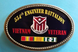 Vietnam Veteran 554th ENGINEER BATTALION  Epoxy Belt Buckle - NEW - £13.97 GBP