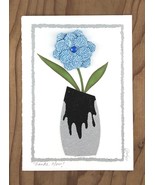 Mom&#39;s Blue Flower Vase Greeting Card - £7.07 GBP