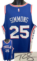 Ben Simmons signed Philadelphia 76ers Blue NBA Authentic Nike Jersey  Up... - £392.48 GBP