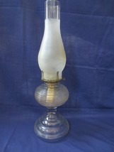 Vtg  Rib &amp; Plum oil lamp w/ chimney White Flame Light co burner - £39.96 GBP