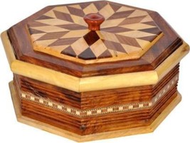 Wooden Casserole/Chapati Box Stainless Steel Insulated Diameter: 10 Inches - £51.29 GBP