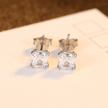 S925 Silver Stud Earrings For Women Silver Pin Earrings Simple And Fresh Zircon  - £11.15 GBP
