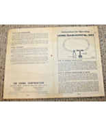 Lionel Postwar #1465 Lionel Train Outfit Instruction Sheet #1465-10 4-52... - $16.99