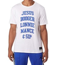 Jordan Mens Crew Neck Basketball T-Shirt Size Large Color White - £42.13 GBP