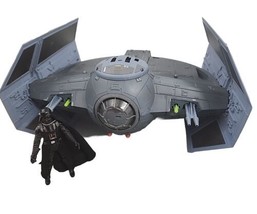 Star Wars Power The Force Darth Vaders Tie Fighter 2003 Missile &amp; Darth Vader - £30.03 GBP