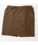 DRESS BARN RETROLOGY Womens Plus Brown Faux Suede A-Line Skirt 2X NEW - $393.25 MXN
