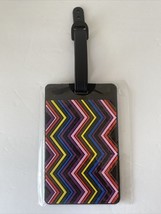NEW Colorful Zig Zag Pattern Luggage Tag W/ Adjustable Strap - £6.07 GBP