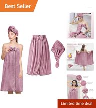 Compact Purple Microfiber Bath Wrap for Effortless Style &amp; Quick Drying ... - $49.45