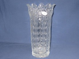 Fifth Ave Ltd Vtg 24% Lead Crystal Vase Petal Flared Rim 11&quot; tall Clear USA - £24.89 GBP