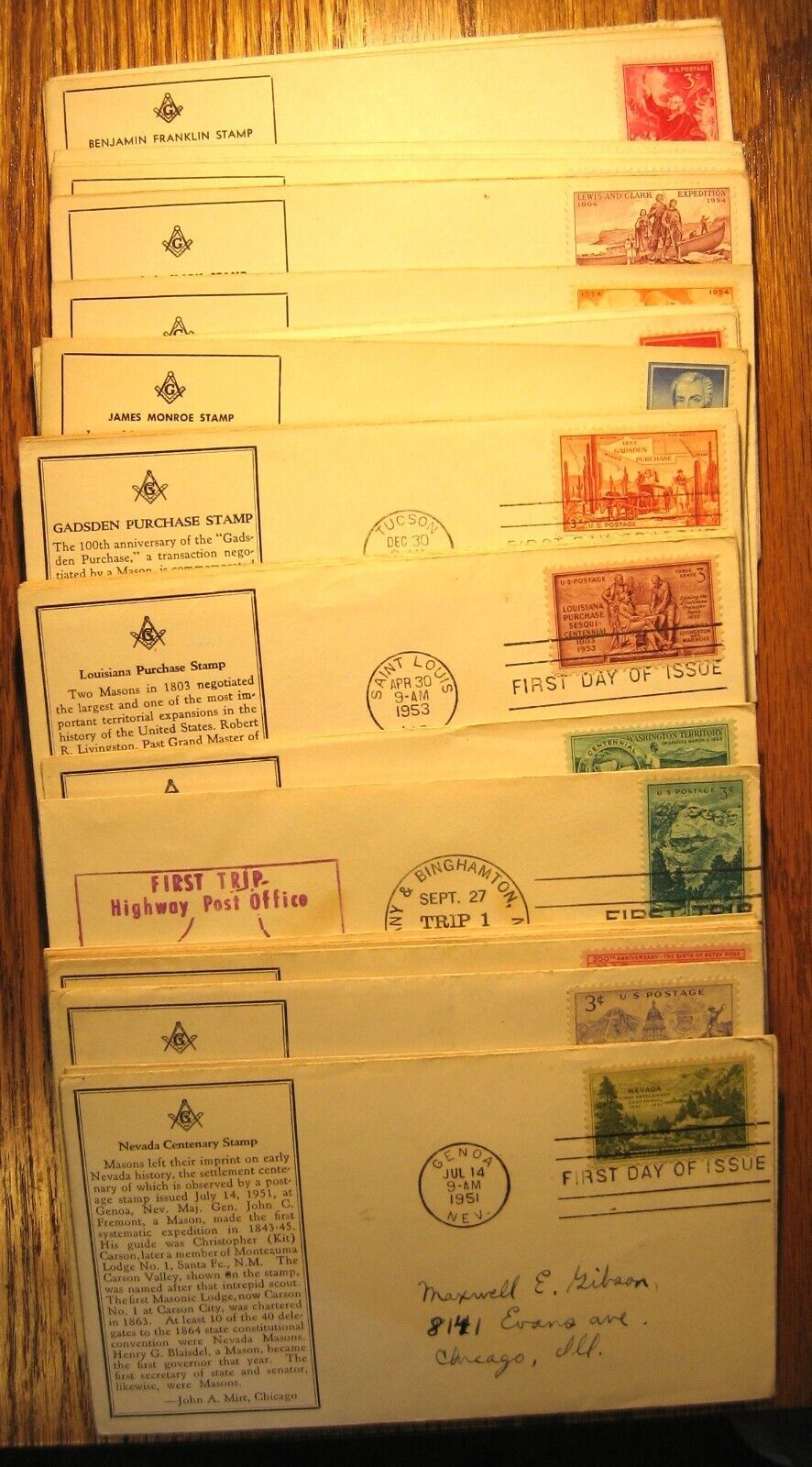 Lot of 38 First Day of Issue Envelopes from the 1950's USPS USED - £17.54 GBP