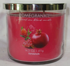 Kirkland&#39;s 14.5 oz Large Jar 3-Wick Candle Natural Wax Blend POMEGRANATE - £21.64 GBP