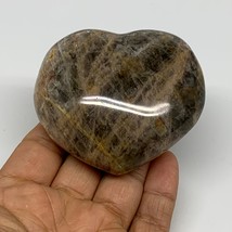 0.46 lbs, 2.5&quot;x2.8&quot;x1.3&quot;, Black Moonstone Heart Polished Crystal Home Decor, B30 - £14.38 GBP