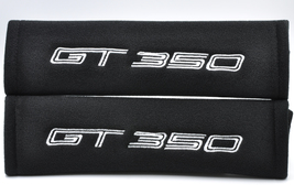 2 pieces (1 PAIR) Ford GT 350 Embroidery Seat Belt Cover Pads (White on Black) - $16.99
