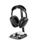 Curved Headphone Stand with Storage Tray for Gaming and Audio Gear - $68.66 CAD