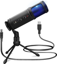 Fun Usb Pc Recording Condenser Microphone With Blue Led, Mute Control, Headphone - $45.96